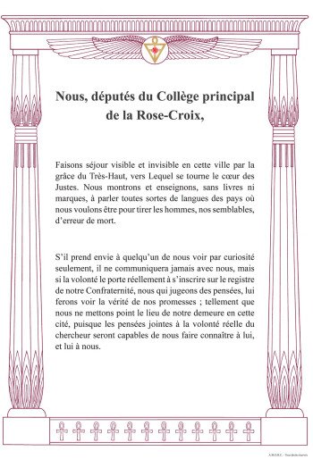 Nous, députés de la Rose Croix…