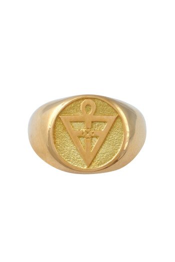Chevalière rosicrucienne en or