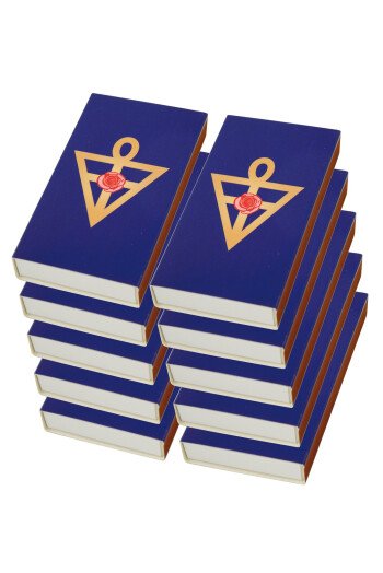 Lot de 10 boîtes d'allumettes avec symbole rosicrucien