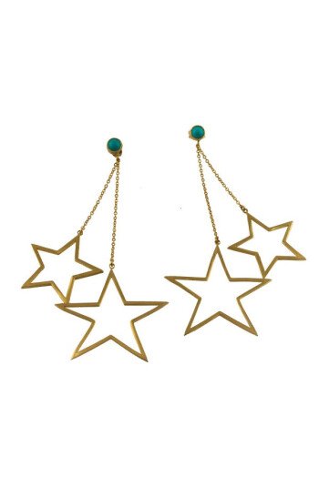 Boucles d'oreilles avec perle de turquoise