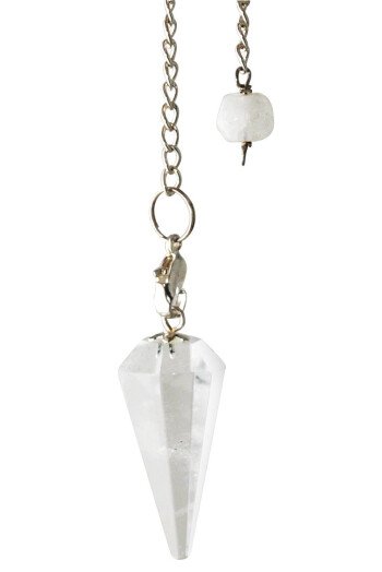 Gently faceted pendulum - Quartz