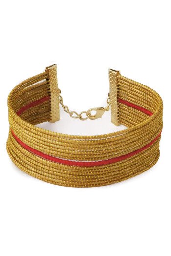 Bracelet Angico rouge et or