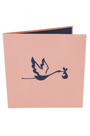 Origami cigogne rose
