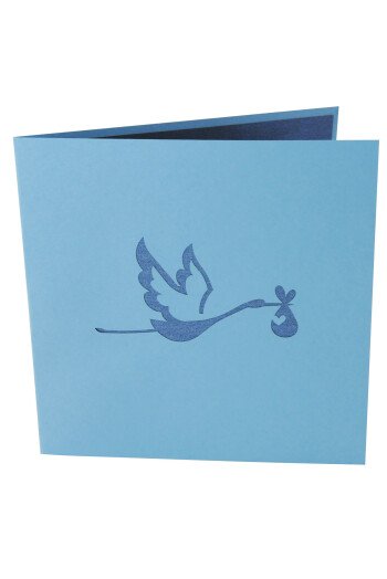 Origami cigogne bleue