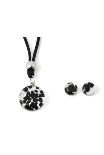 Parure Murano noir et argent