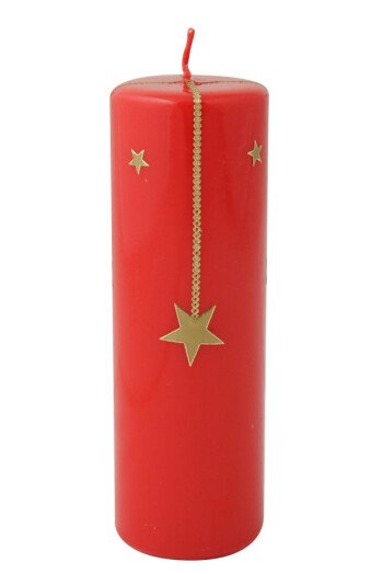 Bougie rouge étoilée