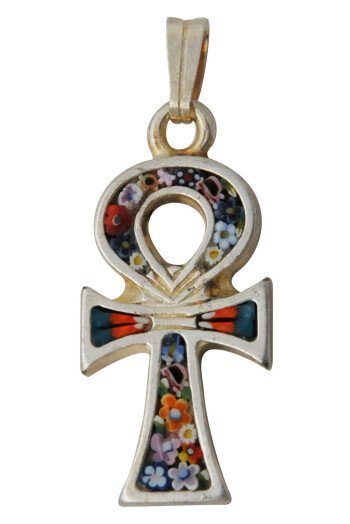 Croix ansée en verre de Murano