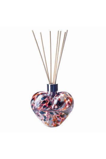 DIFFUSEUR COEUR VERRE ROUGE BLEU