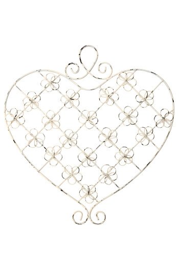 Heart Wall Hanger for postcards - white