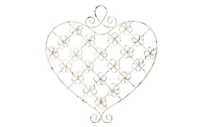 Heart Wall Hanger for postcards - white