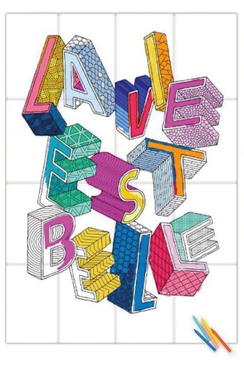 La vie est belle - Poster géant à colorier