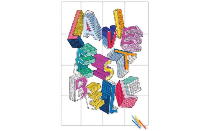 La vie est belle - Poster géant à colorier