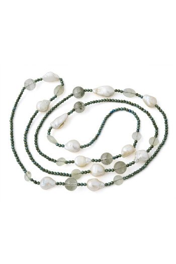 Sautoir Hématite et Perles