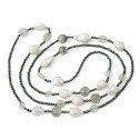 Hematite and pearl double-length necklace