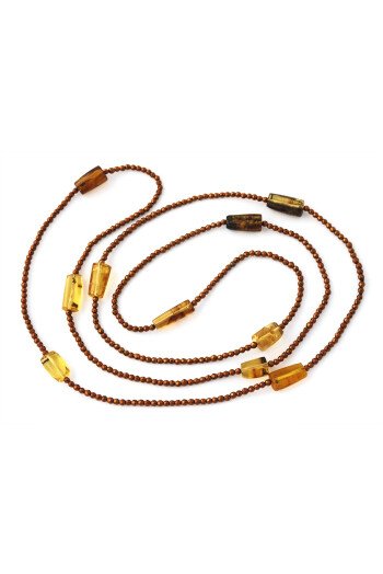 Sautoir Hématite et Ambre du Méxique