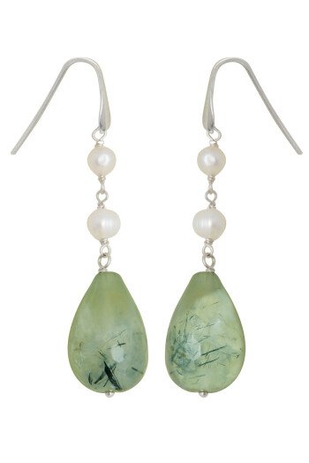 Boucles d'Oreilles Hématite et Perles