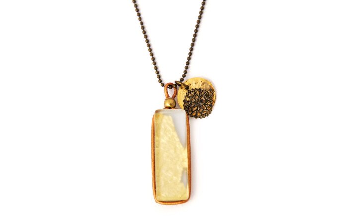 Zen Necklace Hand cut jewellery in frosted glass