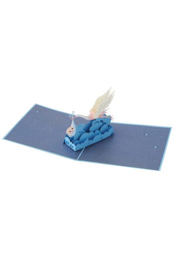 Origami cigogne bleue