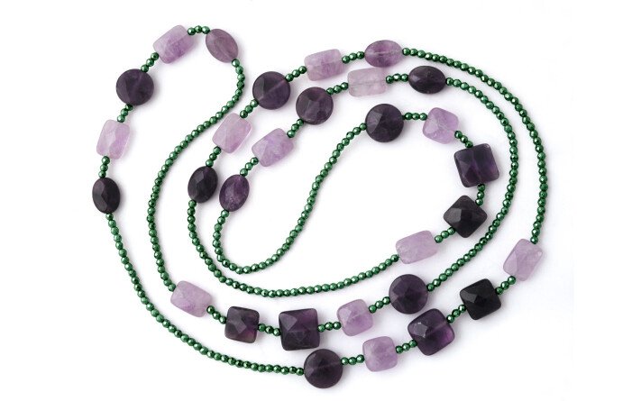 Sautoir Hématite et Améthyste