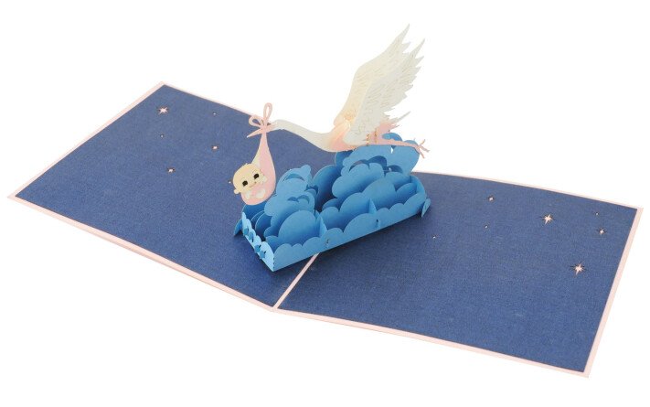 Pink stork origami
