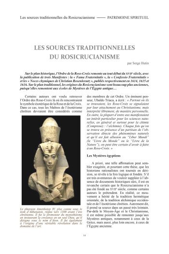 Patrimoine spirituel - Les Rose-Croix