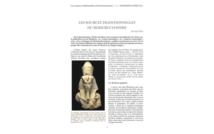 Patrimoine spirituel - Les Rose-Croix