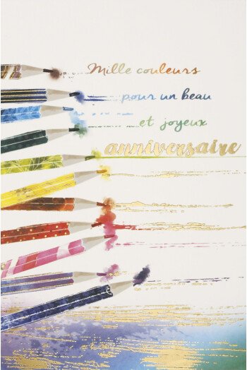 CP ANNIVERSAIRE COULEURS