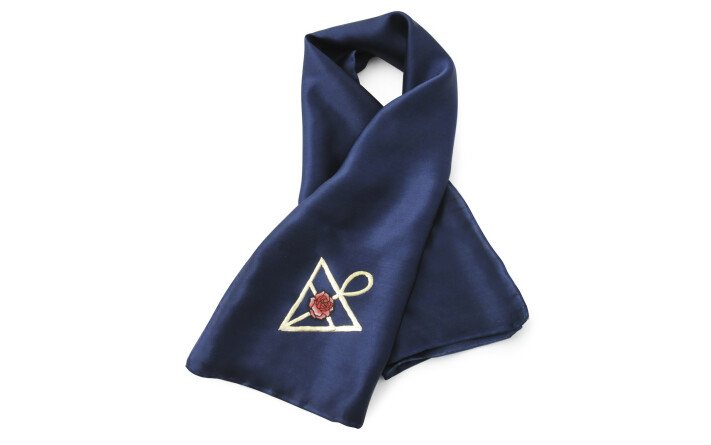 FOULARD SOIE SYMBOLE ROSICRUCIEN