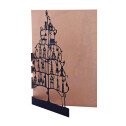 CP SAPIN DECOUPE LASER BLEU MARINE SUR FOND ROSE