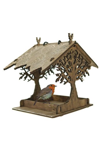 MANGEOIRE A OISEAU EN BOIS