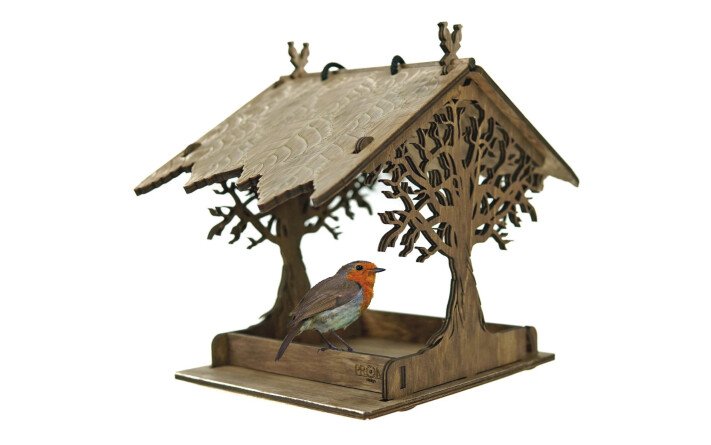 MANGEOIRE A OISEAU EN BOIS