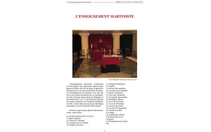 Le Martinisme des origines à nos jours