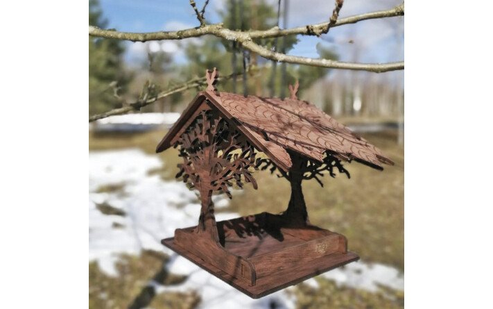 MANGEOIRE A OISEAU EN BOIS