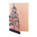 CP SAPIN DECOUPE LASER BLEU MARINE SUR FOND ROSE