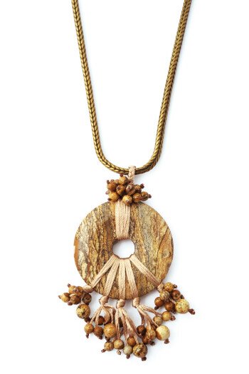 Collier disque jaspe