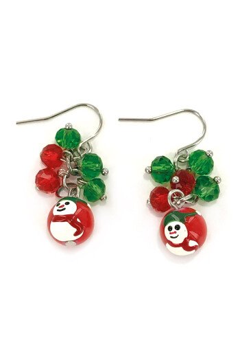 Boucles d'oreille et collier bonhomme de neige