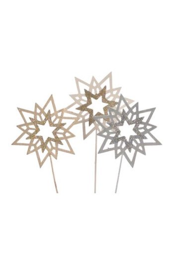 Lot de 3 étoiles pailletées