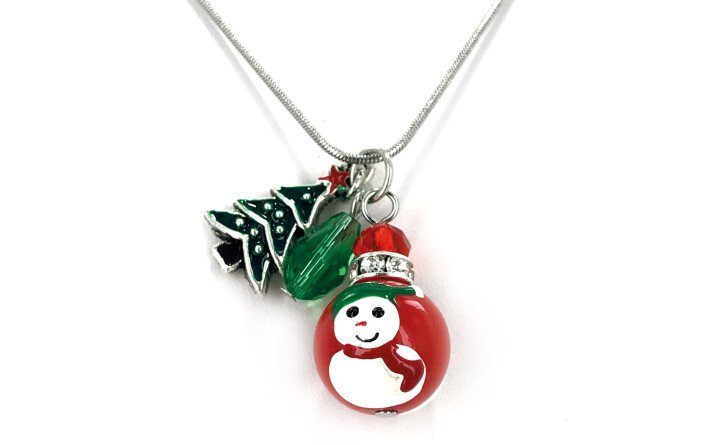 Boucles d'oreille et collier bonhomme de neige