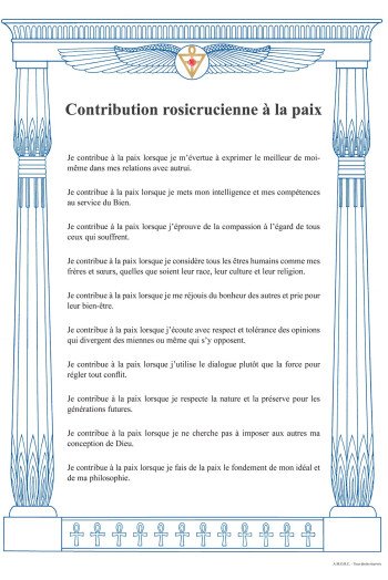 Contribution rosicrucienne à la paix