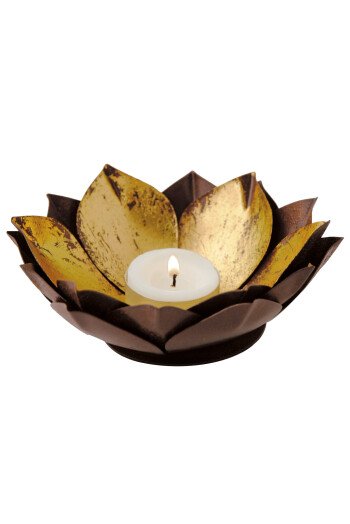 Golden lotus Candle holder small size